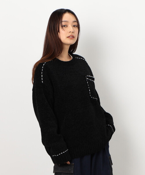 Purple&Yellow（パープルアンドイエロー）の「ハンドステッチプルオーバー（ニット/セーター・メンズ・ミント/アイボリー/ブラック・MEDIUM/LARGE/SMALL）」の13枚目の写真