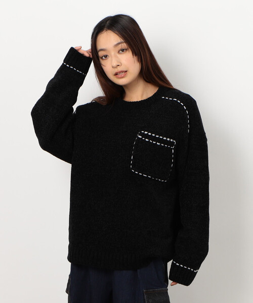 Purple&Yellow（パープルアンドイエロー）の「ハンドステッチプルオーバー（ニット/セーター・メンズ・ミント/アイボリー/ブラック・MEDIUM/LARGE/SMALL）」の14枚目の写真