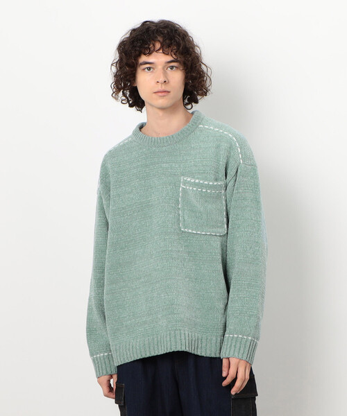 Purple&Yellow（パープルアンドイエロー）の「ハンドステッチプルオーバー（ニット/セーター・メンズ・ミント/アイボリー/ブラック・MEDIUM/LARGE/SMALL）」の16枚目の写真