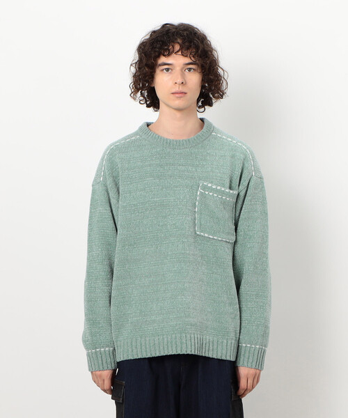 Purple&Yellow（パープルアンドイエロー）の「ハンドステッチプルオーバー（ニット/セーター・メンズ・ミント/アイボリー/ブラック・MEDIUM/LARGE/SMALL）」の20枚目の写真