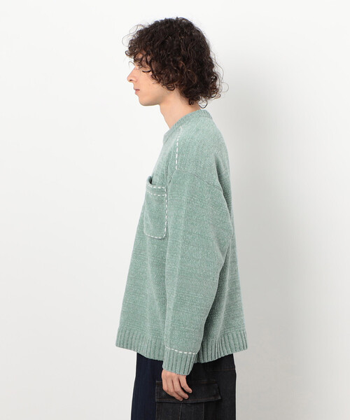 Purple&Yellow（パープルアンドイエロー）の「ハンドステッチプルオーバー（ニット/セーター・メンズ・ミント/アイボリー/ブラック・MEDIUM/LARGE/SMALL）」の21枚目の写真