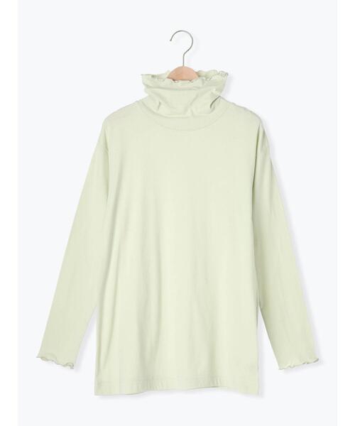 Samansa Mos2（サマンサ モスモス）の「【保湿加工】配色メロータートルネックカットソー（Tシャツ/カットソー・レディース・ピンク/ミント/オフホワイト/ブラック・F）」の4枚目の写真