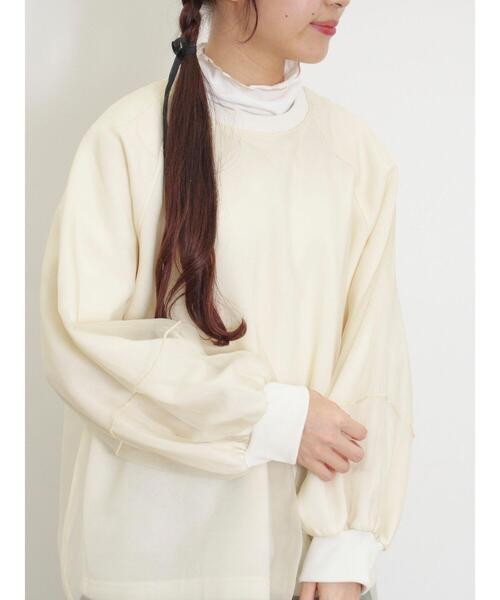 Samansa Mos2（サマンサ モスモス）の「【保湿加工】配色メロータートルネックカットソー（Tシャツ/カットソー・レディース・ピンク/ミント/オフホワイト/ブラック・F）」の6枚目の写真