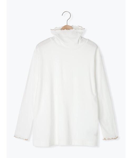 Samansa Mos2（サマンサ モスモス）の「【保湿加工】配色メロータートルネックカットソー（Tシャツ/カットソー・レディース・ピンク/ミント/オフホワイト/ブラック・F）」の13枚目の写真