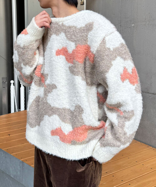 CIAOPANIC（チャオパニック）の「カモフラージュシャギーニット（ニット/セーター・レディース・ベージュ/グレー/アイボリー・ONE SIZE）」の8枚目の写真