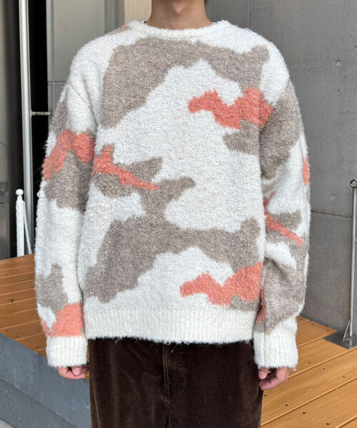 CIAOPANIC（チャオパニック）の「カモフラージュシャギーニット（ニット/セーター・レディース・ベージュ/グレー/アイボリー・ONE SIZE）」の12枚目の写真