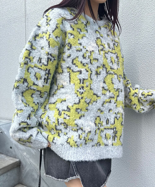 CIAOPANIC（チャオパニック）の「カモフラージュシャギーニット（ニット/セーター・レディース・ベージュ/グレー/アイボリー・ONE SIZE）」の18枚目の写真