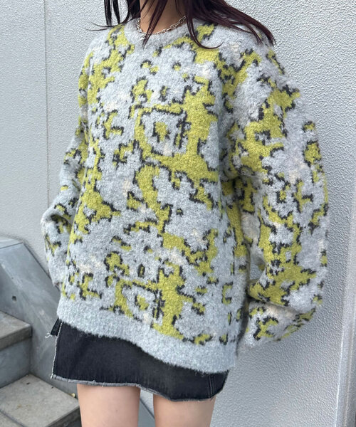 CIAOPANIC（チャオパニック）の「カモフラージュシャギーニット（ニット/セーター・レディース・ベージュ/グレー/アイボリー・ONE SIZE）」の19枚目の写真