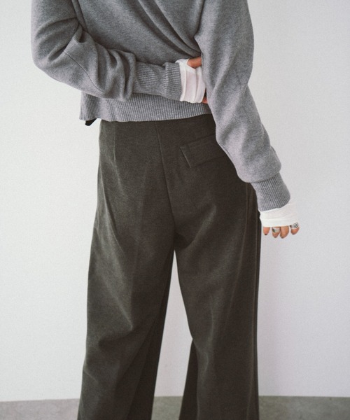 HANNE(アン)の「クロスタックワイドパンツ(チノパンツ・レディース・ブラウン/グレー・FREE)」の15枚目の写真