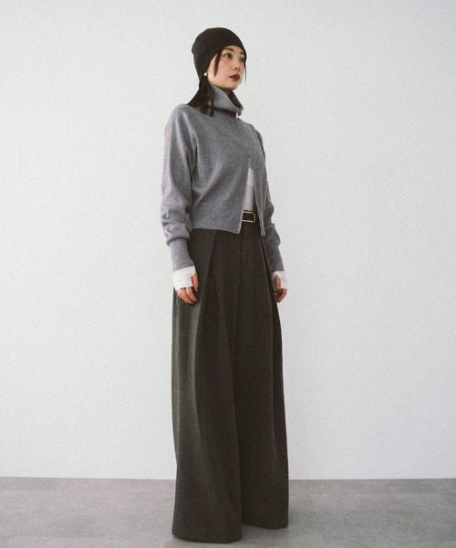 HANNE(アン)の「クロスタックワイドパンツ(チノパンツ・レディース・ブラウン/グレー・FREE)」の13枚目の写真