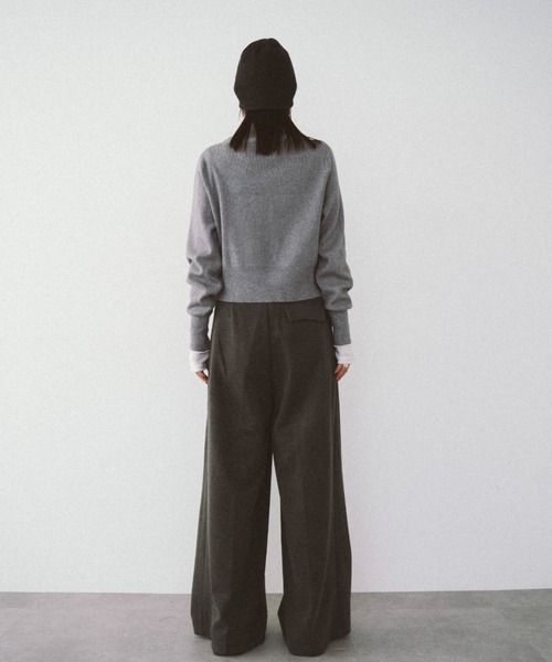 HANNE(アン)の「クロスタックワイドパンツ(チノパンツ・レディース・ブラウン/グレー・FREE)」の12枚目の写真