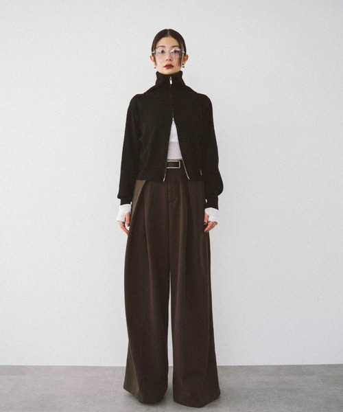 HANNE(アン)の「クロスタックワイドパンツ(チノパンツ・レディース・ブラウン/グレー・FREE)」の20枚目の写真