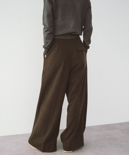 HANNE(アン)の「クロスタックワイドパンツ(チノパンツ・レディース・ブラウン/グレー・FREE)」の8枚目の写真