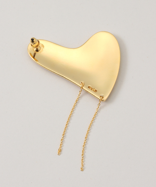 LAPUIS（ラピュイ）の「LAPUIS /ラピュイ Heart Plate ピアス（ピアス（両耳用）・レディース・シルバー/ゴールド・FREE）」の5枚目の写真