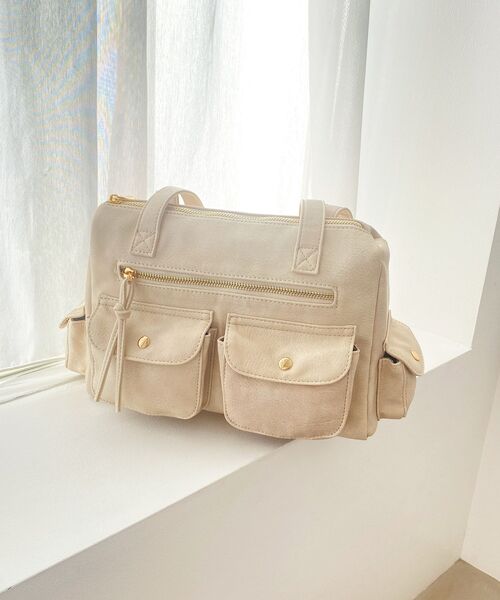 MAJESTIC LEGON(マジェスティックレゴン)の「マルチポケットアンニュイバッグ(ハンドバッグ・レディース・アイボリー/ブラウン/ピンク・FREE)」の6枚目の写真