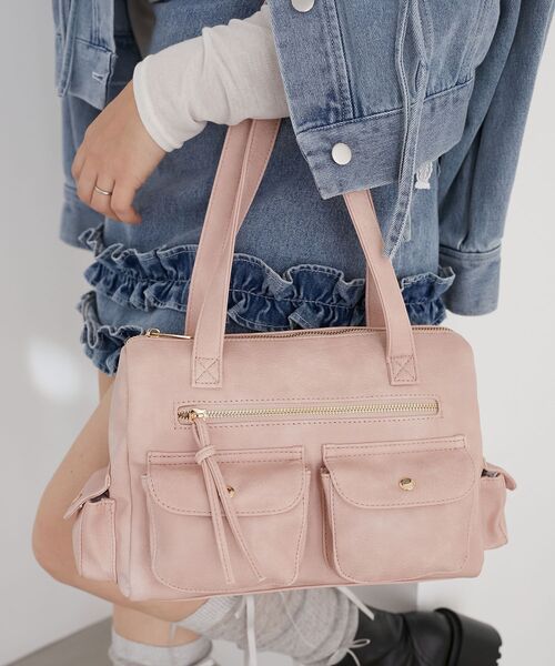 MAJESTIC LEGON(マジェスティックレゴン)の「マルチポケットアンニュイバッグ(ハンドバッグ・レディース・アイボリー/ブラウン/ピンク・FREE)」の12枚目の写真