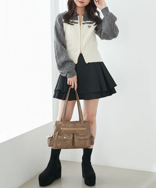 MAJESTIC LEGON(マジェスティックレゴン)の「マルチポケットアンニュイバッグ(ハンドバッグ・レディース・アイボリー/ブラウン/ピンク・FREE)」の15枚目の写真