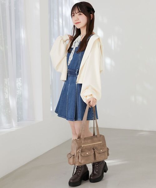 MAJESTIC LEGON(マジェスティックレゴン)の「マルチポケットアンニュイバッグ(ハンドバッグ・レディース・アイボリー/ブラウン/ピンク・FREE)」の18枚目の写真