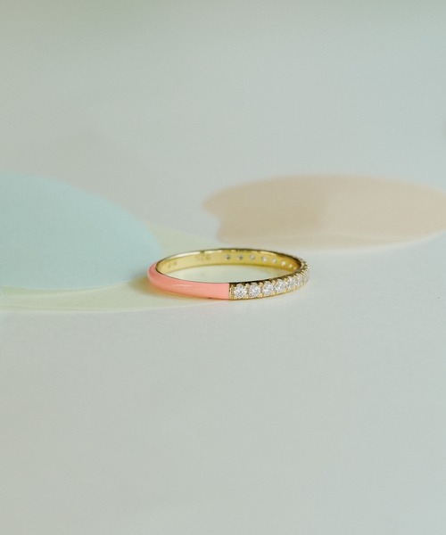 NOIR DE POUPEE（ノワールドプーペ）の「【WEB限定】silver925 エナメルハーフ CZハーフエタニティリング（リング・レディース・ホワイト/パープル/イエロー/ピンク/ブルー/グリーン/ブラウン/オレンジ・#11/#10/#9/#13/#15）」の7枚目の写真