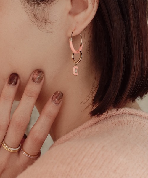 NOIR DE POUPEE（ノワールドプーペ）の「【WEB限定】silver925 エナメルハーフ CZハーフエタニティリング（リング・レディース・ホワイト/パープル/イエロー/ピンク/ブルー/グリーン/ブラウン/オレンジ・#11/#10/#9/#13/#15）」の11枚目の写真