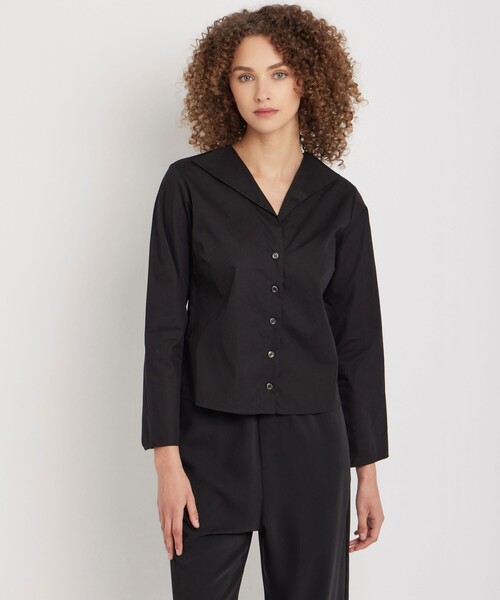 agnes b.（アニエスベー）の「コットンポプリン 七分袖 ブラウス "Zeline"（シャツ/ブラウス・レディース・ブラック・36/40/38）」の2枚目の写真