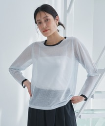 audrey and john wad | 長袖シアーニットトップス-手洗い可-(ニット/セーター)