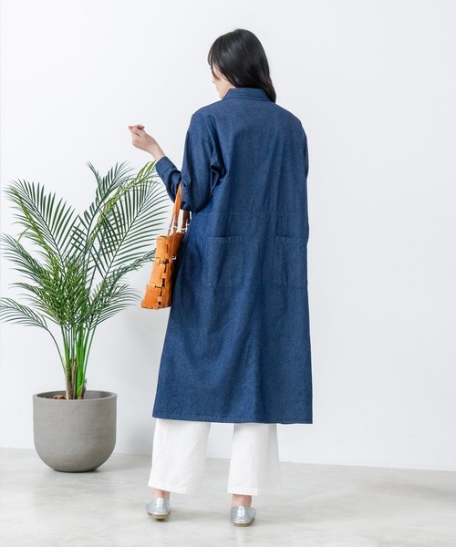 fort point(フォーポイント)の「【FORT POINT/フォートポイント】デニムシャツワンピース(シャツワンピース・レディース・ブルー/ネイビー・FREE)」の5枚目の写真