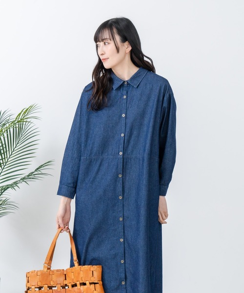 fort point(フォーポイント)の「【FORT POINT/フォートポイント】デニムシャツワンピース(シャツワンピース・レディース・ブルー/ネイビー・FREE)」の7枚目の写真