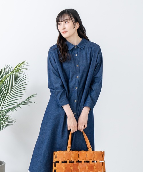 fort point(フォーポイント)の「【FORT POINT/フォートポイント】デニムシャツワンピース(シャツワンピース・レディース・ブルー/ネイビー・FREE)」の8枚目の写真
