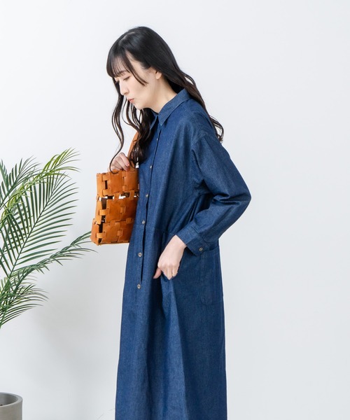 fort point(フォーポイント)の「【FORT POINT/フォートポイント】デニムシャツワンピース(シャツワンピース・レディース・ブルー/ネイビー・FREE)」の9枚目の写真