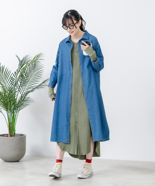 fort point(フォーポイント)の「【FORT POINT/フォートポイント】デニムシャツワンピース(シャツワンピース・レディース・ブルー/ネイビー・FREE)」の13枚目の写真