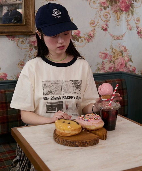 forksy.（フォルクシー）の「【The Little BAKERY TOKYO × forksy.】アソート柄 ロゴ / フォトプリント リンガー半袖TEE（Tシャツ/カットソー・レディース・ピンク/アイボリー/ネイビー/杢グレー・FREE）」の5枚目の写真