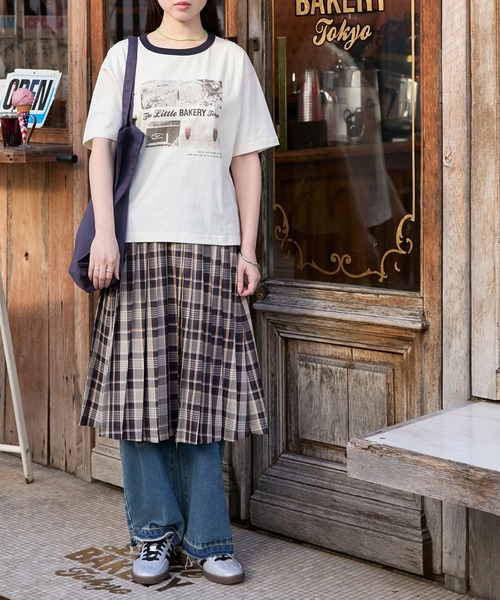 forksy.（フォルクシー）の「【The Little BAKERY TOKYO × forksy.】アソート柄 ロゴ / フォトプリント リンガー半袖TEE（Tシャツ/カットソー・レディース・ピンク/アイボリー/ネイビー/杢グレー・FREE）」の19枚目の写真