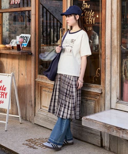 forksy.（フォルクシー）の「【The Little BAKERY TOKYO × forksy.】アソート柄 ロゴ / フォトプリント リンガー半袖TEE（Tシャツ/カットソー・レディース・ピンク/アイボリー/ネイビー/杢グレー・FREE）」の20枚目の写真