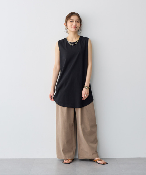 anyfee(エニフィー)の「【anyfee/プラスサイズ】USAコットンベーシックノースリーブカットソー(接触冷感)(Tシャツ/カットソー・レディース・ホワイト/チャコール/ブラック・LL/3L/4L/5L)」の17枚目の写真
