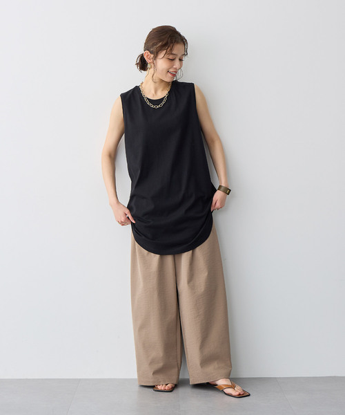 anyfee(エニフィー)の「【anyfee/プラスサイズ】USAコットンベーシックノースリーブカットソー(接触冷感)(Tシャツ/カットソー・レディース・ホワイト/チャコール/ブラック・LL/3L/4L/5L)」の19枚目の写真
