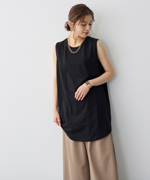 anyfee(エニフィー)の「【anyfee/プラスサイズ】USAコットンベーシックノースリーブカットソー(接触冷感)(Tシャツ/カットソー・レディース・ホワイト/チャコール/ブラック・LL/3L/4L/5L)」の20枚目の写真