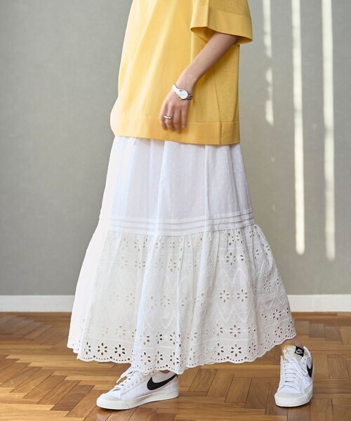 coen（コーエン）の「MARKET（マーケット）エンブロティアード スカート（スカート・レディース・ブラック/オフホワイト・FREE）」の5枚目の写真