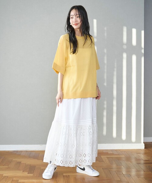 coen（コーエン）の「MARKET（マーケット）エンブロティアード スカート（スカート・レディース・ブラック/オフホワイト・FREE）」の7枚目の写真