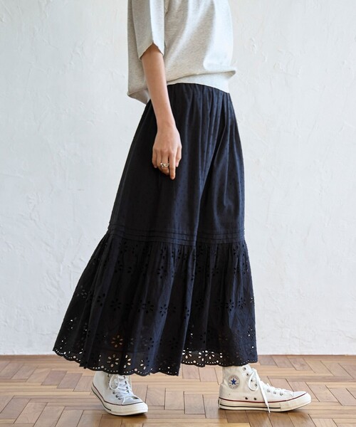 coen（コーエン）の「MARKET（マーケット）エンブロティアード スカート（スカート・レディース・ブラック/オフホワイト・FREE）」の10枚目の写真