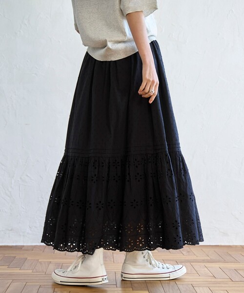 coen（コーエン）の「MARKET（マーケット）エンブロティアード スカート（スカート・レディース・ブラック/オフホワイト・FREE）」の11枚目の写真