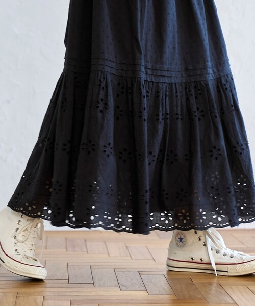 coen（コーエン）の「MARKET（マーケット）エンブロティアード スカート（スカート・レディース・ブラック/オフホワイト・FREE）」の12枚目の写真