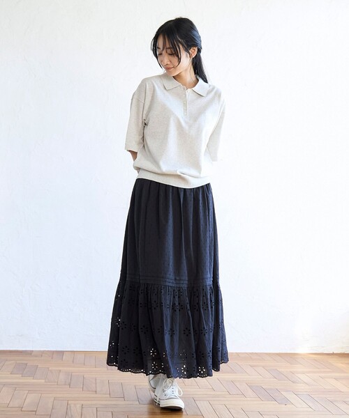 coen（コーエン）の「MARKET（マーケット）エンブロティアード スカート（スカート・レディース・ブラック/オフホワイト・FREE）」の13枚目の写真