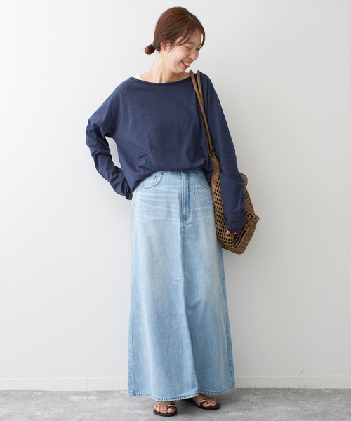 Spick & Span（スピックアンドスパン）の「《追加》コットンスラブクルーネックプルオーバー（Tシャツ/カットソー・レディース・ネイビー/イエロー/ホワイト/ピンク系その他・FREE）」の7枚目の写真