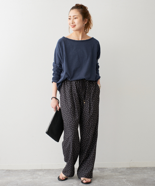 Spick & Span（スピックアンドスパン）の「《追加》コットンスラブクルーネックプルオーバー（Tシャツ/カットソー・レディース・ネイビー/イエロー/ホワイト/ピンク系その他・FREE）」の8枚目の写真