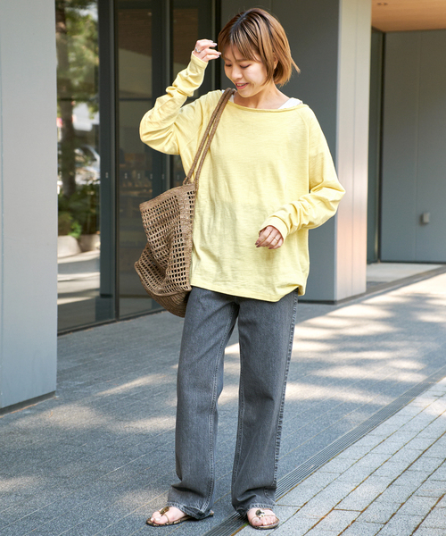 Spick & Span（スピックアンドスパン）の「《追加》コットンスラブクルーネックプルオーバー（Tシャツ/カットソー・レディース・ネイビー/イエロー/ホワイト/ピンク系その他・FREE）」の11枚目の写真