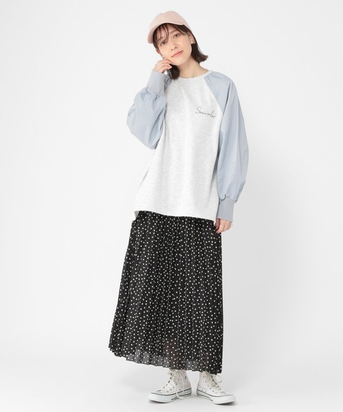 studio CLIP（スタディオクリップ）の「布帛切り替えラグランプルオーバー（Tシャツ/カットソー・レディース・グレー/アイボリー/ネイビー・FREE）」の7枚目の写真