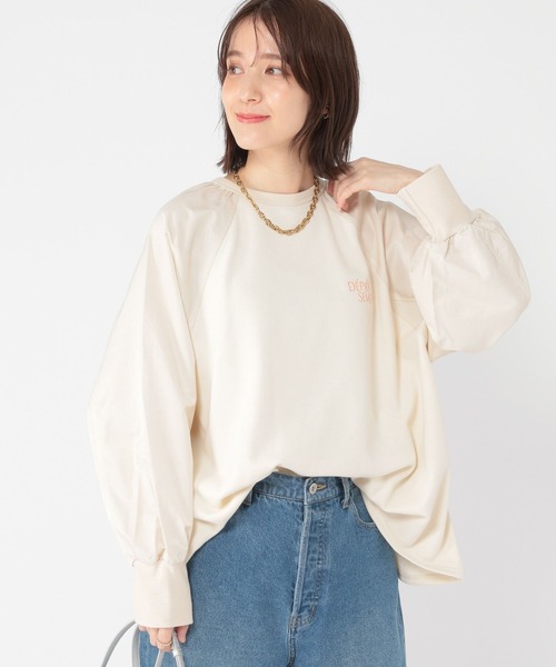 studio CLIP（スタディオクリップ）の「布帛切り替えラグランプルオーバー（Tシャツ/カットソー・レディース・グレー/アイボリー/ネイビー・FREE）」の10枚目の写真