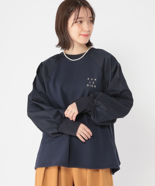 studio CLIP（スタディオクリップ）の「布帛切り替えラグランプルオーバー（Tシャツ/カットソー・レディース・グレー/アイボリー/ネイビー・FREE）」の16枚目の写真