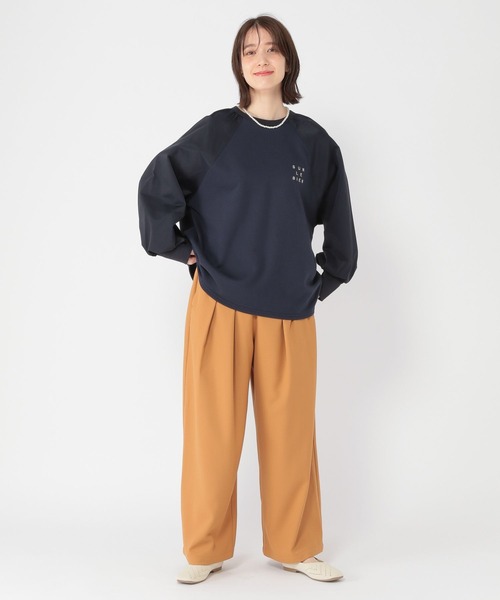 studio CLIP（スタディオクリップ）の「布帛切り替えラグランプルオーバー（Tシャツ/カットソー・レディース・グレー/アイボリー/ネイビー・FREE）」の19枚目の写真